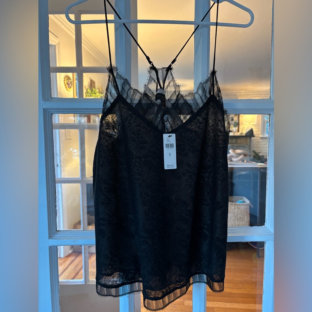 NWT Current Air Black Lace Camisole - Size M